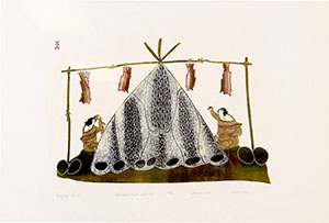Napachie Pootoogook, Drying Fish