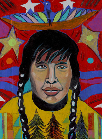 George Littlechild, Cree Man in a Thunderbird Dream