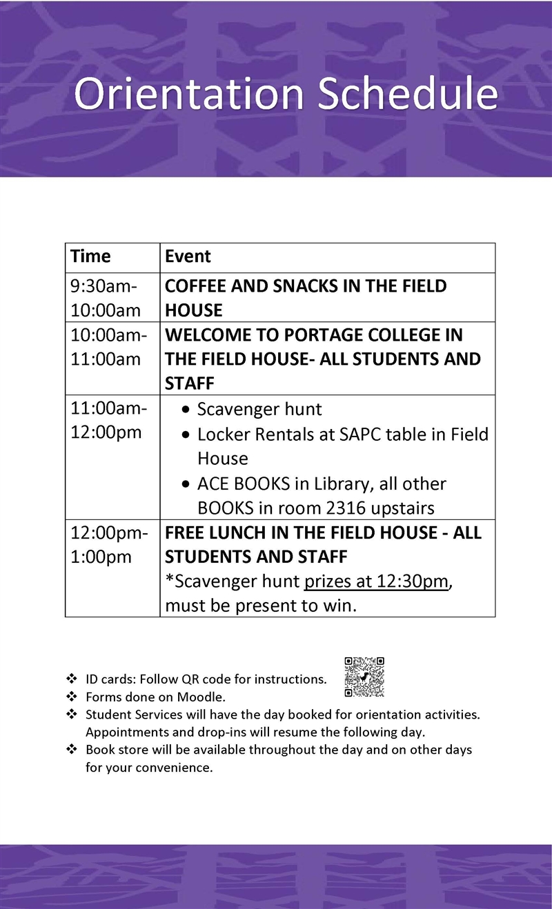 Cold Lake Orientation Schedule