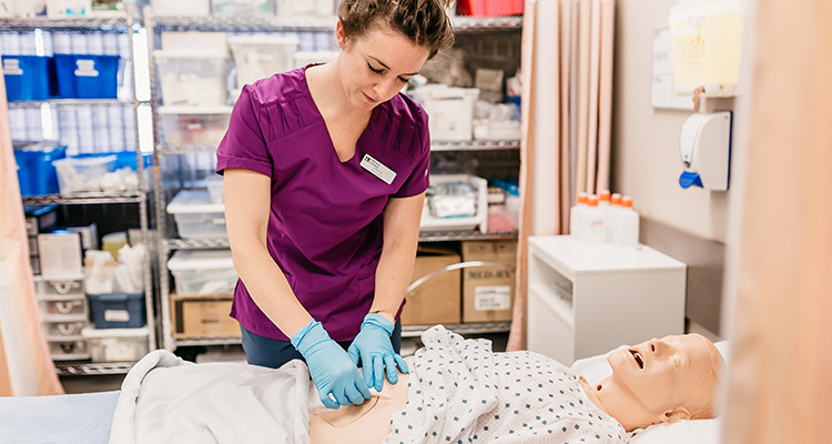 Nursing attending to a patient