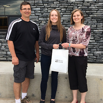Winner of the free tuition prize from JA Williams High School