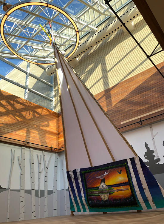 Mikiwahp (tipi) in the Waniskah Space with liner Mikiwahp (tipi) in the Waniskah Space with liner